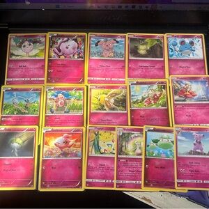Pokemon Trading Card Collection with Pink Theme